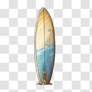 Surfing Board - Surfboard With Wave Design Transparent PNG