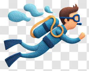 Boy Doing Deep Diving - Scuba Diver Exploring Underwater Transparent PNG