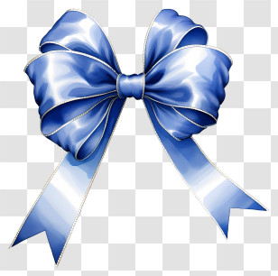 Blue Bow - Shiny Blue Gift Bow Decoration Transparent PNG