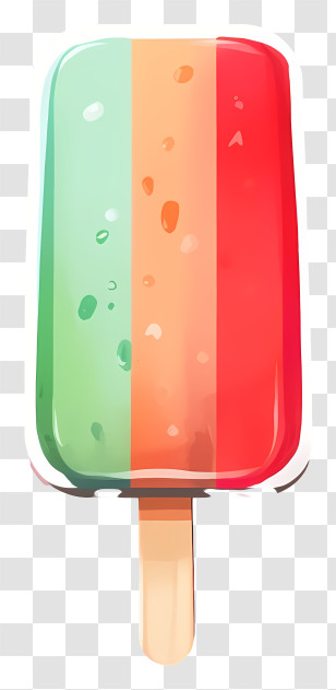 Ice Cream Cone - Colorful Striped Popsicle For Summer Transparent PNG