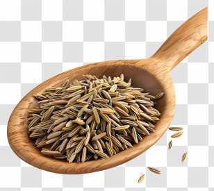 Cumin Seeds - Cumin Seeds In A Wooden Spoon Transparent PNG