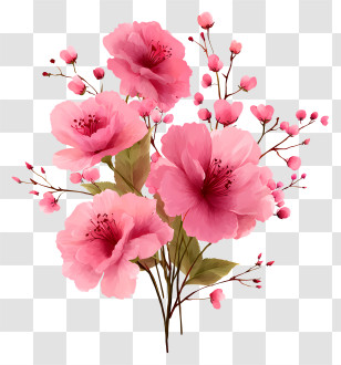 Pink Flowers Art - Pink Flower Arrangement Transparent PNG