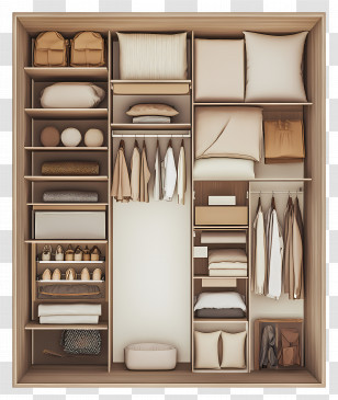 Closet Top View - Neatly Organized Closet Transparent PNG