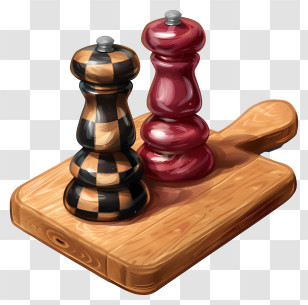 Pepper Shaker - Salt And Pepper Grinders On Wooden Board Transparent PNG