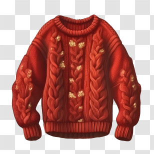 Christmas Sweater - Warm Red Knitted Sweater For Cold Seasons Transparent PNG