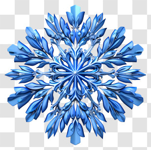 Blue Snowflake - Intricate Blue Snowflake Design Transparent PNG