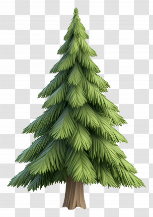 Cartoon Spruce Tree - Green Pine Tree Illustration Transparent PNG