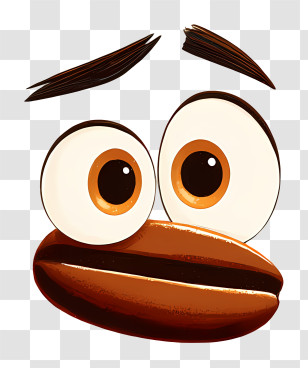 Coffee Bean Eyes - Cartoon Face Expression Transparent PNG