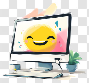 Computer Monitor - Smiling Sun On A Computer Screen Transparent PNG