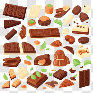 International Chocolate Day - Assorted Chocolate Pieces Transparent PNG