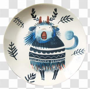Plate - Decorative Plate With Animal Design Transparent PNG