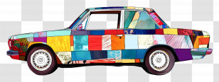 Patchwork Car - Artistic Patchwork Car Transparent PNG