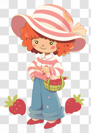 Strawberry Shortcake - Cute Cartoon Girl With Strawberry-Themed Design Transparent PNG
