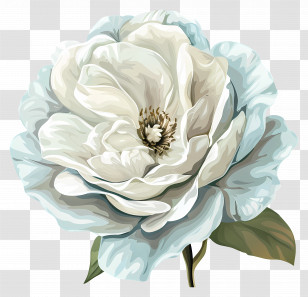White Rose - Elegant White Rose Illustration In Realistic Style Transparent PNG