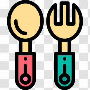 Fork Spoon - Colorful Spoon And Fork For Dining Transparent PNG