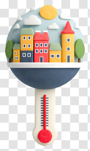 Winter Globe Thermometer - City Globe With Thermometer Transparent PNG