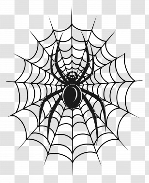 Halloween Spider Web - Spider On Intricately Designed Web Transparent PNG
