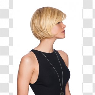 Blond Bob Cut Wig Hairstyle Synthetic Fiber - Shoulder - Hair Transparent PNG
