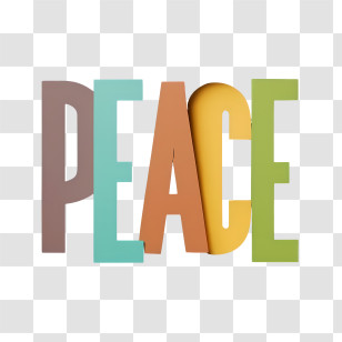 Peace - Colorful Peace Typography Design Transparent PNG