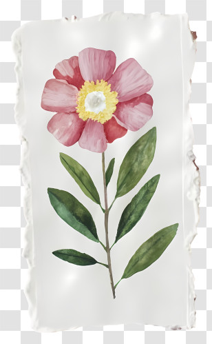 Pink Flower Painting - Watercolor Illustration Of A Pink Flower Transparent PNG