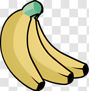 Icon - Bright Yellow Banana Bunch Illustration Transparent PNG