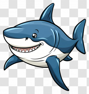 Cartoon Shark - Cartoon Shark Illustration In Fun Style Transparent PNG
