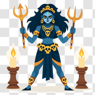 Goddess Kali - Fierce Kali Warrior Goddess Transparent PNG