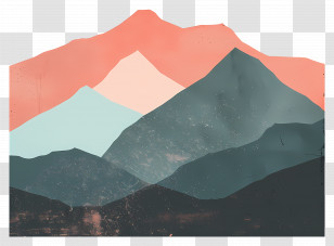Mountains Silhouette - Abstract Mountain Art Transparent PNG