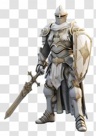Paladin - Fantasy Knight In Armor With Sword And Shield Transparent PNG