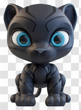 Black Panther - Cute Black Panther Character Transparent PNG
