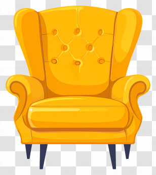 Armchair - Comfortable Yellow Armchair Illustration Transparent PNG