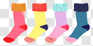 Lots Of Socks - Set Of Colorful Knitted Socks Transparent PNG