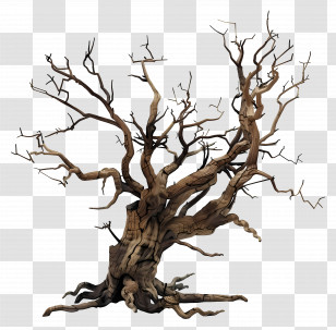 Dead Tree - Leafless Twisted Tree With Evocative Texture Transparent PNG