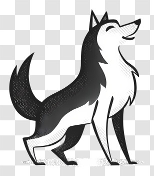Wolf Logo - Black And White Wolf Howling Transparent PNG