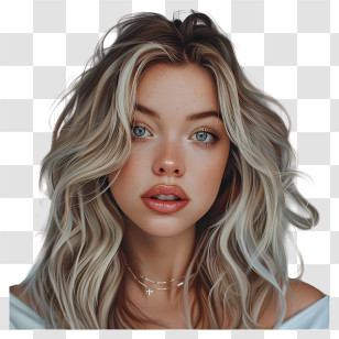 Sydney Sweeney - Blonde Woman With Wavy Hair Transparent PNG