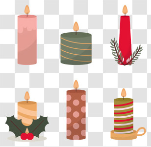 Candles - Decorative Festive Candles Collection Transparent PNG