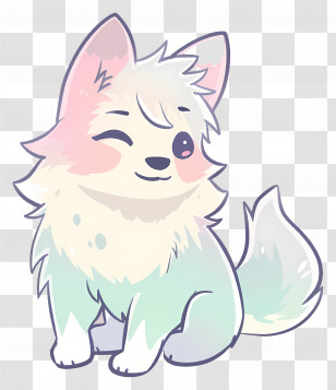 Cute Cartoon Wolf - Cartoon Puppy With Pastel Colors Illustration Transparent PNG