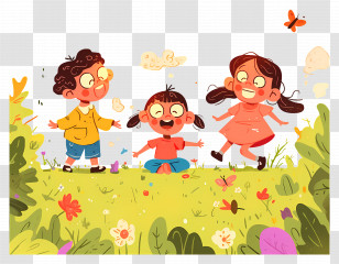 World Childrens Day - Kids Playing In Nature Transparent PNG