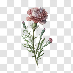 Watercolor Carnation
 - Pink Carnation Flower Illustration Transparent PNG