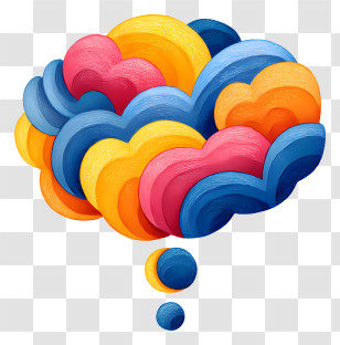 Watercolor Thought Bubble - Colorful Brain Illustration For Creativity Concept Transparent PNG