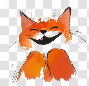 Happy - Smiling Cat Drawing Transparent PNG