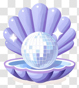 Shiny Disco Ball Pearl - Disco Ball In Seashell Transparent PNG