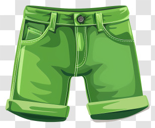Cartoon Shorts - Illustration Of Stylish Green Shorts Transparent PNG