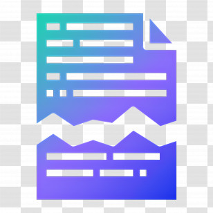 Torn Paper - Gradient Document Icon With Chart Transparent PNG