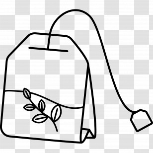 Tea Bag - Tea Bag With Leaf Design Transparent PNG