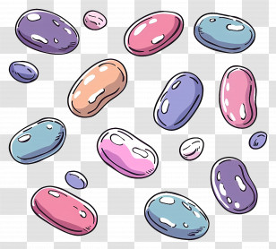 Jelly Beans - Colorful Cartoon Beans Transparent PNG