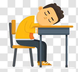 Student Sleeping In Classroom - Sleeping Student At Desk Transparent PNG