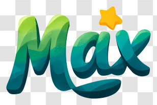Max Logo - Max 3D Green Lettering Transparent PNG