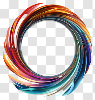 Round Frame - Colorful Abstract Swirling Circle Design Transparent PNG