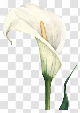 Calla Lily - Graceful White Calla Lily Flower Transparent PNG